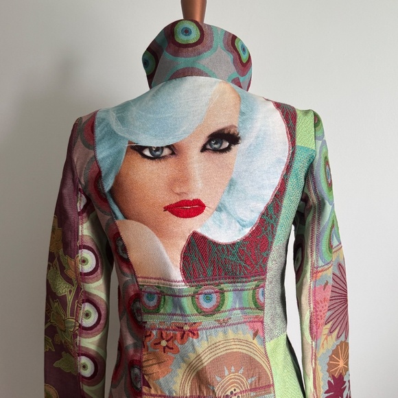 Desigual - Colorful Floral and Geometric Patchwork Coat - Picture 8 of 12